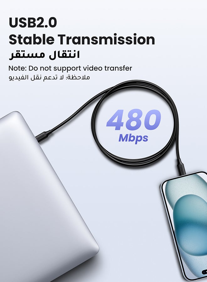يو جرين - كبيل تايب سي 100 واط 1 متر، كابل شحن يواي بي سي PD PVC  كابل شحن سريع من النوع C لسلسلة سلسلة ايفون 15، ماك بوك اير/برو،آيباد برو/إير/ميني، سامسونج، شاومى ،الهاتف لابتوب، PS5، كاميرا SLR، دي جي اي - Image 1