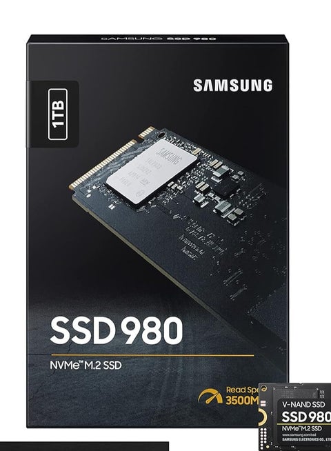 980 1TB SSD, PCIe Gen 3.0 x4, NVMe 1.4, Form Factor M.2 (2280), Up to 3,500 MB/s Sequential Read and 3,000 MB/s Write | MZ-V8V1T0BW 1 TB