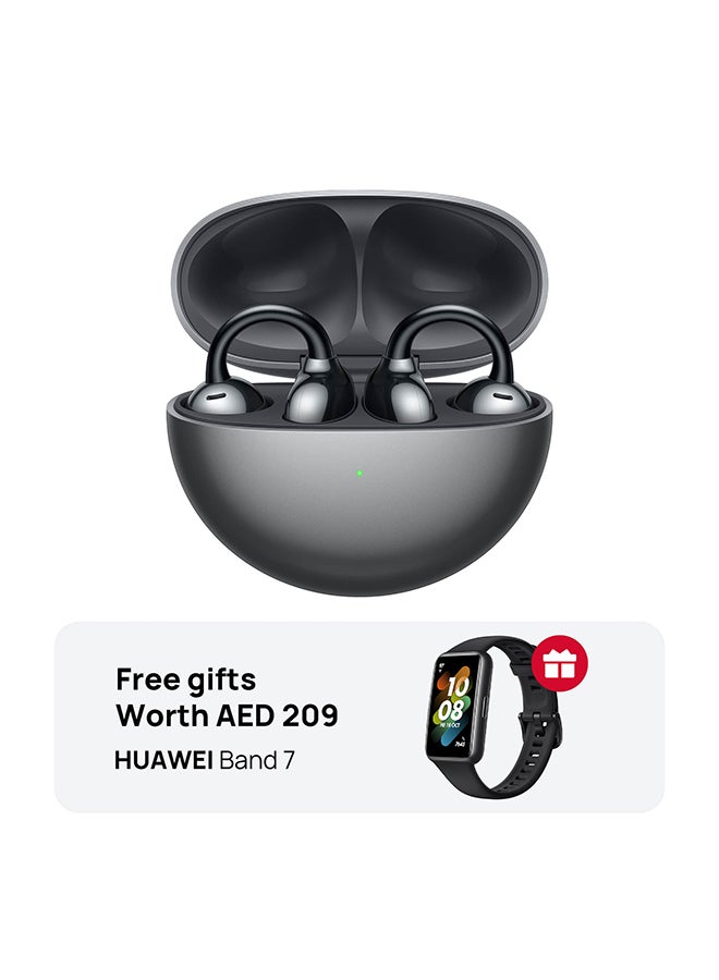HUAWEI - FreeClip + Pre-Order Gift, Groundbreaking Aesthetic Design, Feather-Light Wearing, Open-Ear Listening, AI Crystal-Clear Call, Long Battery Life, Dual-Device Connections Black - Image 1