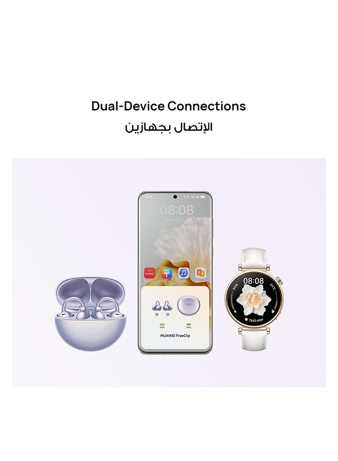 HUAWEI - FreeClip + Pre-Order Gift, Groundbreaking Aesthetic Design, Feather-Light Wearing, Open-Ear Listening, AI Crystal-Clear Call, Long Battery Life, Dual-Device Connections Black - Image 1