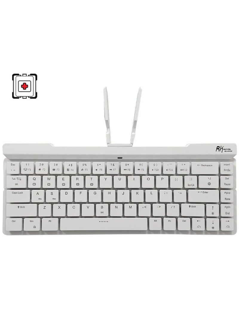Royal Kludge - RK925 Wireless Bluetooth With White Backlit, 68 Keys,60% Foldable Mechanical Keyboard With Built-In Stand Holder Red Switch - Image 1