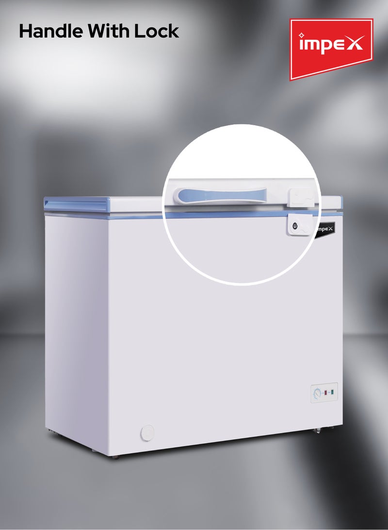 Impex Chest Freezer, Energy Efficient Refrigeration System With Lamp, Grip Handle, Lock And Key, Ideal For Home And Restaurants 150 L 54 W IMCF 150W White  - Image 5