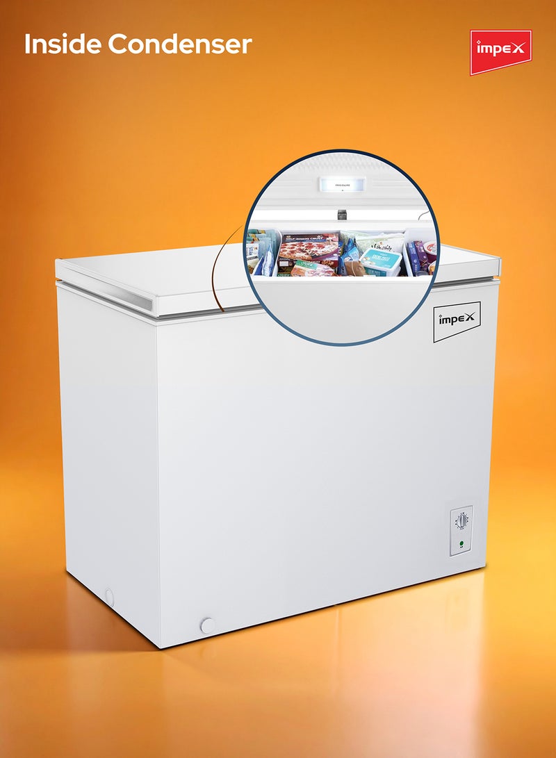 Chest Freezer, Energy Efficient Refrigeration System With Lamp, Grip Handle, Lock And Key, Ideal For Home And Restaurants 150L 54W IMCF 150A 150 L 54 W IMCF 150A White