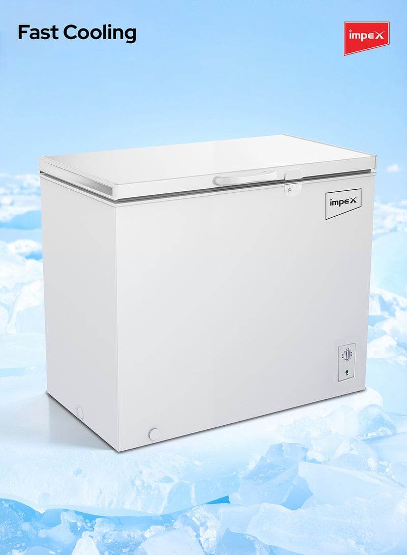 Impex Chest Freezer, Energy Efficient Refrigeration System With Lamp, Grip Handle, Lock And Key, Ideal For Home And Restaurants 150L 54W IMCF 150A 150 L 54 W IMCF 150A White  - Image 3