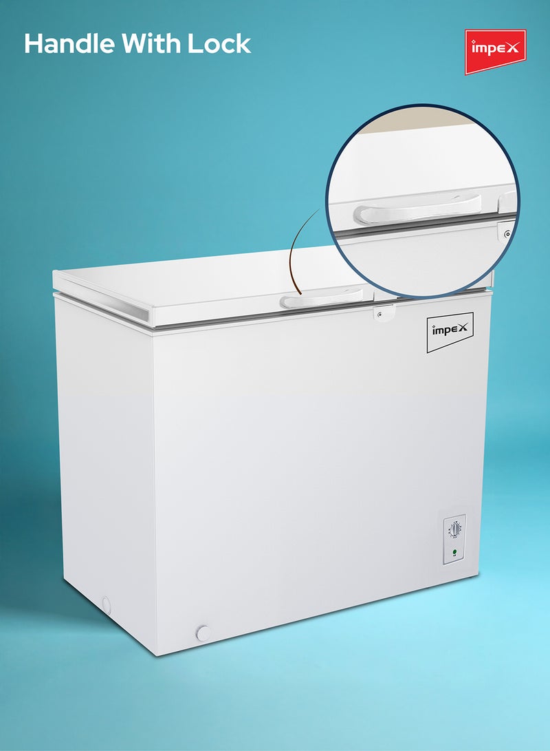 إمبكس فريزر أفقي، نظام تبريد موفر للطاقة مع مصباح ومقبض وقفل ومفتاح، مثالي للمنزل والمطاعم 150 لترًا 54 واط IMCF 150 واط أبيض - Image 5