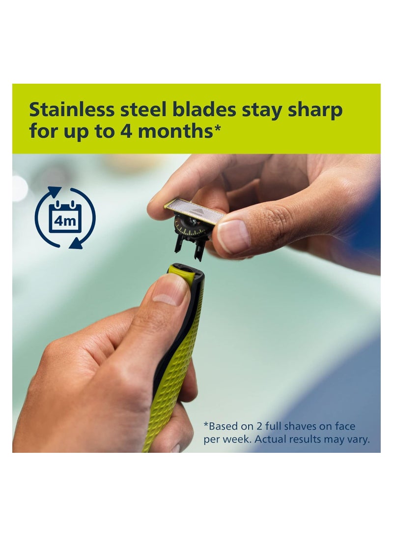ماكينة حلاقة وتشذيب كهربائية هجينة للوجه OneBlade 360 من نوريلكو، عبوة خالية من الإحباط، QP2724/21