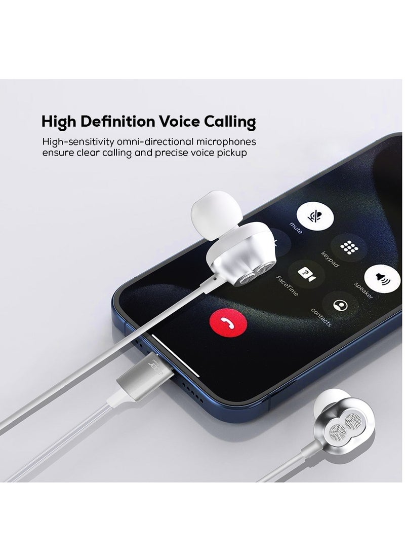 Acer In-Ear Type C Wired Earphones With Microphone Noise Isolating Compatible With iPhone15 series Samsung Galaxy, PC, iPad Air and More 1.15M White - Image 5