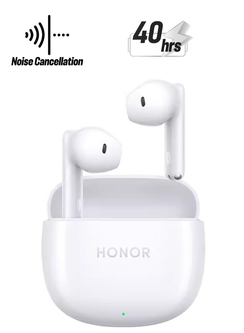 Honor - Earbuds X6 Wireless In-Ear Bluetooth Earphones with Active Noise Cancellation White - Image 1
