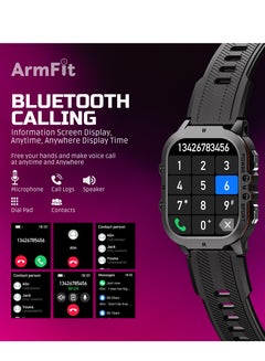 ArmFit CODE26 Smartwatch For Men With Amoled Always On Display Bluetooth Calling Waterproof Fitness Watches For Android iOS Black  - Image 3