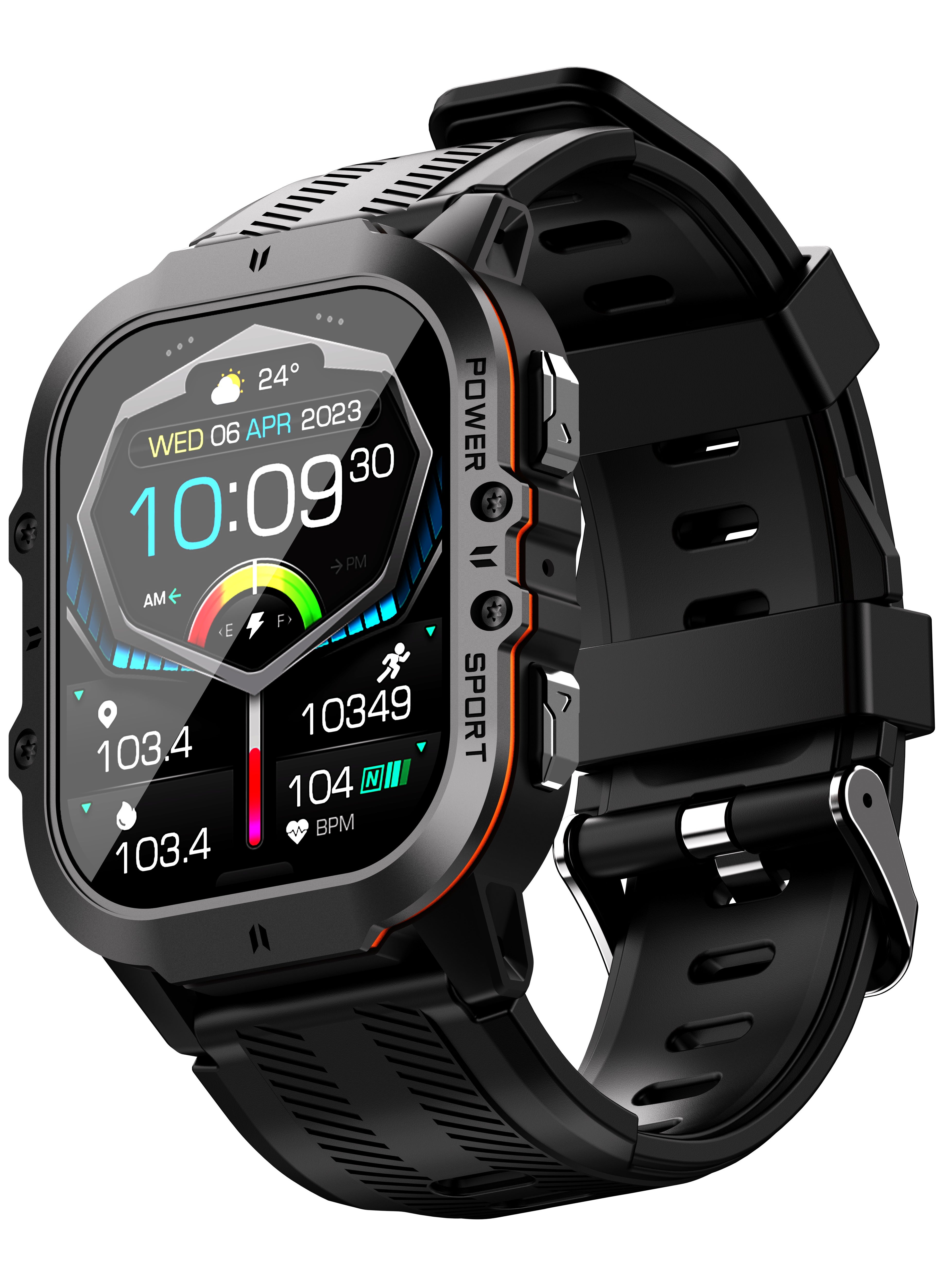 ArmFit 350 mAh CODE26 Smartwatch For Men With Amoled Always On Display Bluetooth Calling Waterproof Fitness Watches For Android iOS Black 