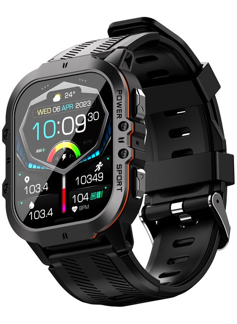 CODE26 Smartwatch For Men With Amoled Always On Display Bluetooth Calling Waterproof Fitness Watches For Android iOS Black