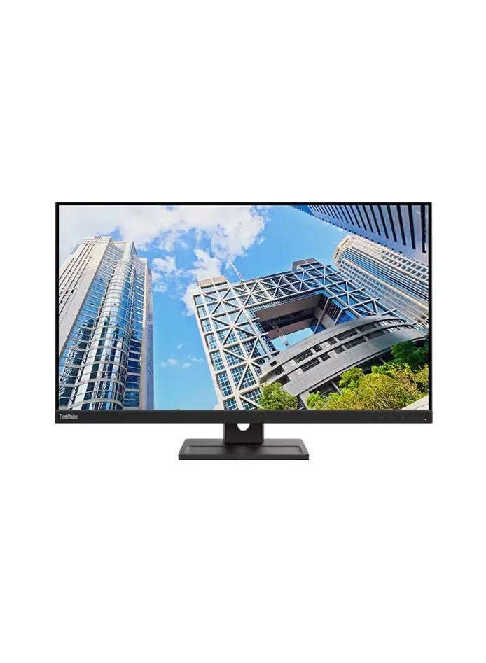 Lenovo - ThinkVision E28u-20 28.0 Inch Monitor, IPS - Natural Low Blue Light Panel, UHD 3840 x 2160, Input Connectors- 2xHDMI 2.0 + DP 1.2 ,Cables included - HDMI, Built-In SPK UHD Monitor Black - Image 1