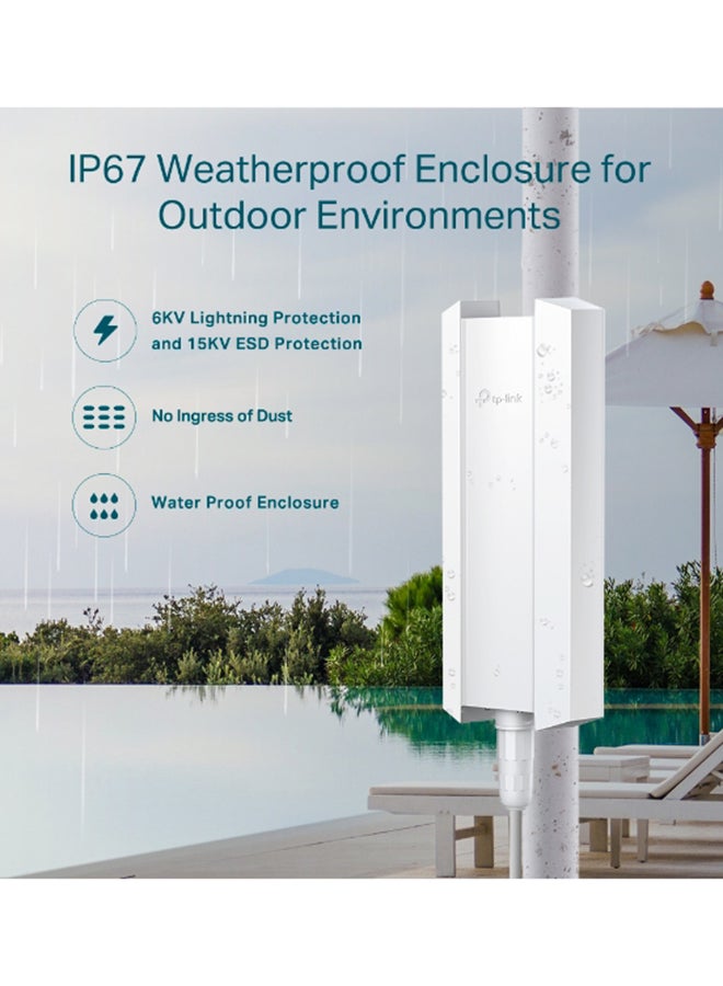 TP-LINK - AX3000 Indoor/Outdoor WiFi 6 Access Point, Superior WiFi 6 Speeds, Higher Network Efficiency, 160 MHz Bandwidth Channel, Long-Range Coverage, Omada Mesh Technology, EAP650-Outdoor White - Image 1