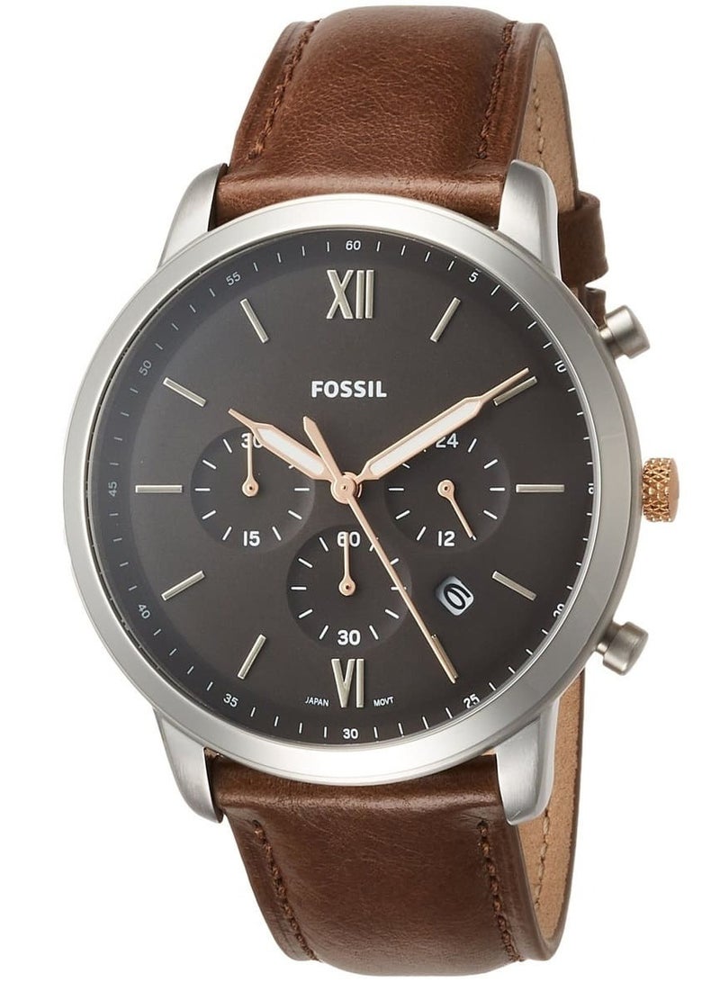 FOSSIL - Men's FS5408 Neutra Chronograph Light Brown Leather Watch Model - Image 1