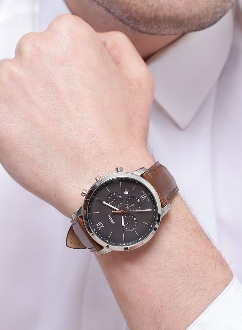 FOSSIL - Men's FS5408 Neutra Chronograph Light Brown Leather Watch Model - Image 1
