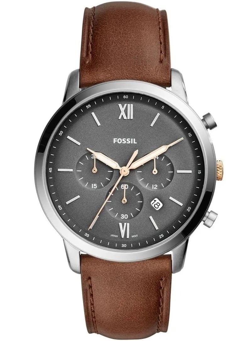 FOSSIL - Men's FS5408 Neutra Chronograph Light Brown Leather Watch Model - Image 1