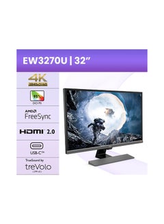 BenQ 32-Inch 4K Uhd 3840 X 2160 Hdr Monitor Freesync Eye-Care, Anti-Glare Brightness Intelligence Plus Sensor Usb C, Dp, Hdmi Built-In Speakers, Ew3270U / 4K Hdr / Usb-C Metallic Grey  - Image 4