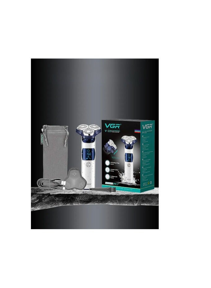 في جي آر ماكينة حلاقة كهربائية احترافية قابلة لإعادة الشحن مع شفرة دوارة 3D للرجال - Image 5