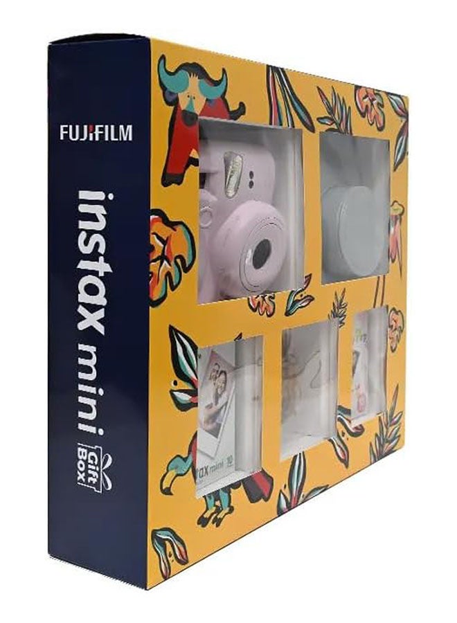 فوجي فيلم - صندوق هدايا الكاميرا الفورية INSTAX Mini 12 باللون الوردي الزهري - Image 1