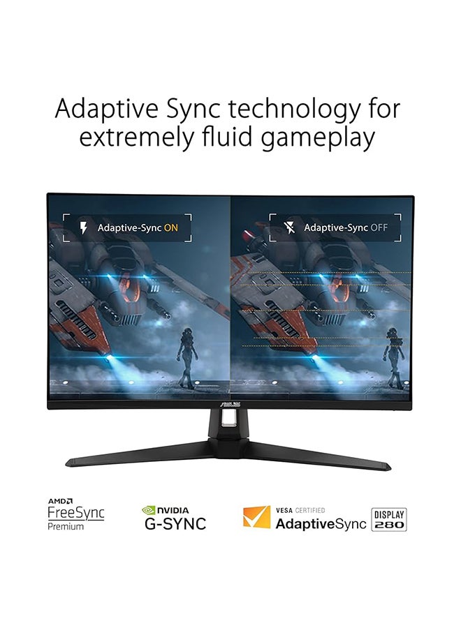 ASUS - TUF VG279QM1A Gaming Monitor, 27" FHD Fast IPS Display, 280Hz Refresh Rate, 1ms (GtG) Response Time, G-Sync & FreeSync Premium Technology, HDR10 Support, 16.7M Display Colors, 178° Wide Viewing Angles, ASUS Extreme Low Motion Blur (ELMB), Adjustable Height, Tilt, Swivel, VESA Mount Compatible, Blue Light Filter, Flicker-Free Technology, 90LM05X0-B01370 Black - Image 1
