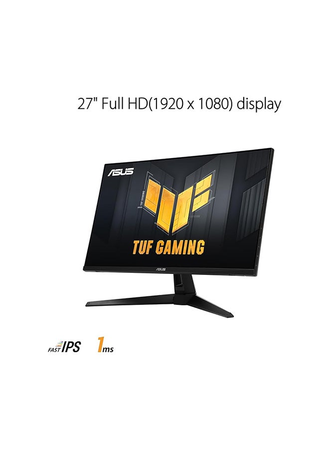 ASUS - TUF VG279QM1A Gaming Monitor, 27" FHD Fast IPS Display, 280Hz Refresh Rate, 1ms (GtG) Response Time, G-Sync & FreeSync Premium Technology, HDR10 Support, 16.7M Display Colors, 178° Wide Viewing Angles, ASUS Extreme Low Motion Blur (ELMB), Adjustable Height, Tilt, Swivel, VESA Mount Compatible, Blue Light Filter, Flicker-Free Technology, 90LM05X0-B01370 Black - Image 1