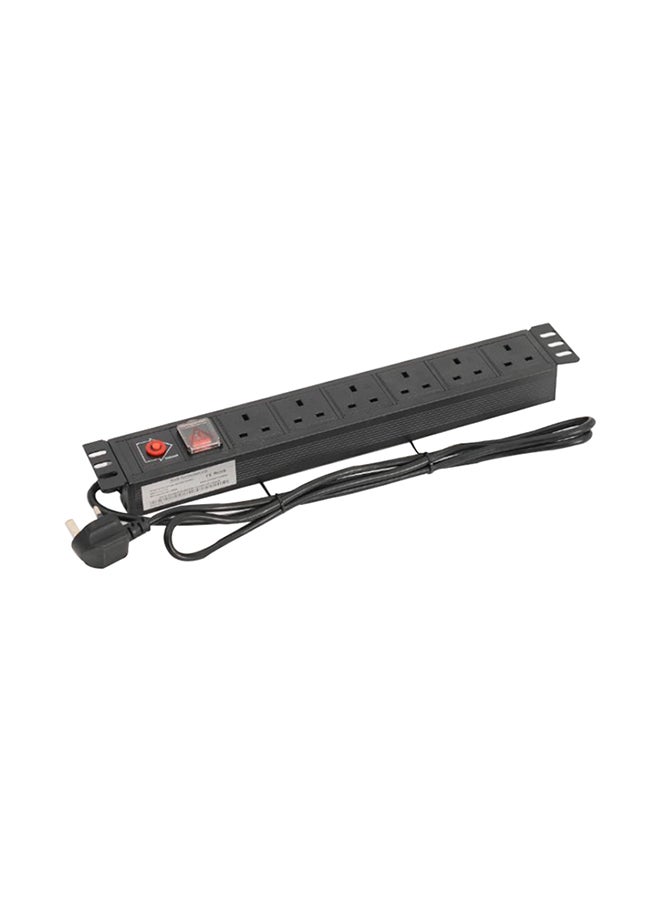 D-Link 6 Way 1U 19 Inch UK Type PDU With Breaker NPD-06/B Black 