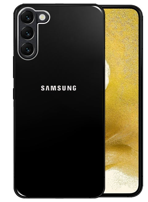 Samsung Galaxy S22 Plus Electroplated Hard Glossy Case Camera Protection Shockproof Anti Fall Case Black