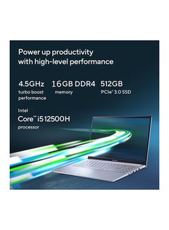 أسوس كمبيوتر محمول Vivobook 15 بشاشة مقاس 15.6 بوصة، ومعالج Core i5-12500H/ وذاكرة وصول عشوائي سعتها 8 جيجابايت/ ومحرك أقراص SSD سعة 512 جيجابايت/وبطاقة رسومات Intel Iris XE/نظام التشغيل Windows 11  - Image 3