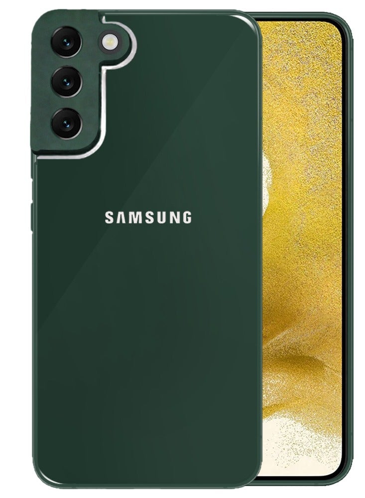 MARGOUN Samsung Galaxy S22 Electroplated Hard Glossy Case Camera Protection Shockproof Anti Fall Case Green - Image 1