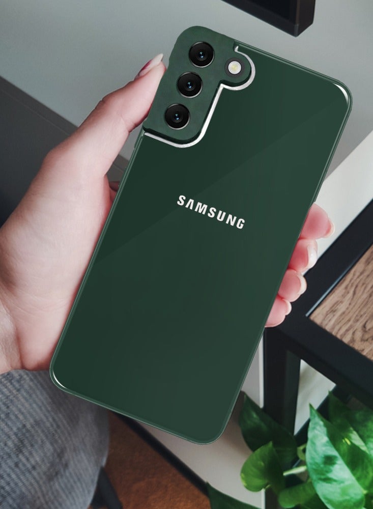 MARGOUN Samsung Galaxy S22 Electroplated Hard Glossy Case Camera Protection Shockproof Anti Fall Case Green - Image 3