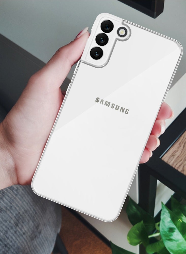 MARGOUN Samsung Galaxy S22 Electroplated Hard Glossy Case Camera Protection Shockproof Anti Fall Case White - Image 3