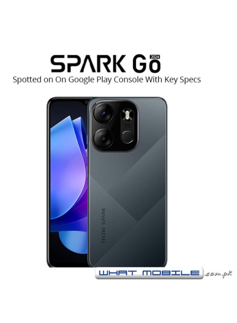 TECNO - Spark Go 2024 (Gravity Black 4Gb Ram, 64Gb Rom)| Segment First 90Hz Dot-In Display With Dynamic Port And Dual Speakers With DTS| 5000mAh| 10W Type-C| Fingerprint Sensor| Octa-Core Processor - Image 1