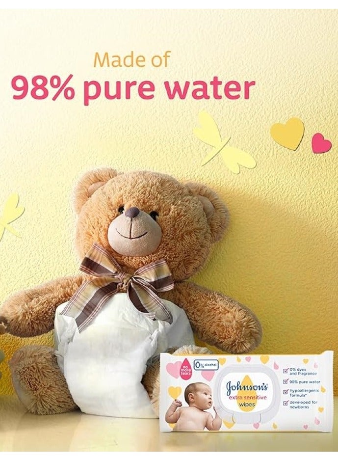 Johnson's Extra Sensitive Pure Water Baby Wipes - Image 3