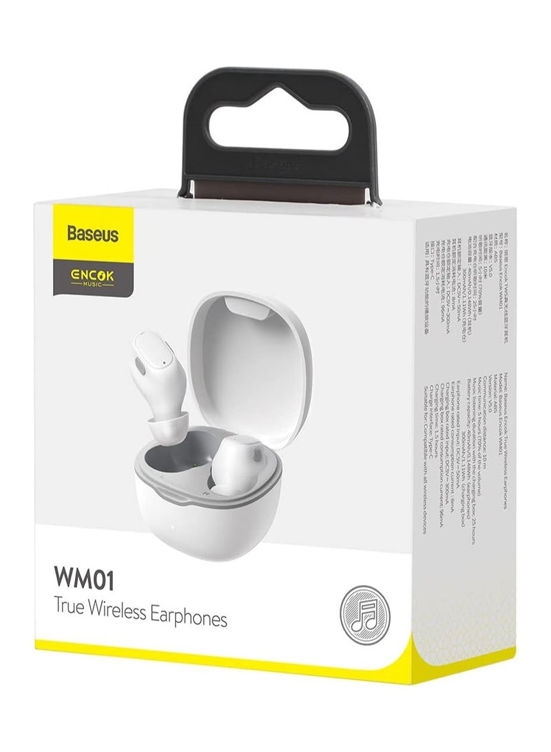 Baseus Bowie Mini In Ear True Wireless Earphones White - Image 1