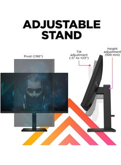 HP OMEN 24 Gaming Monitor, 23.8 Inch, 1920 x 1080 (FHD), IPS, Flat, 165Hz, 1ms, 300 nits, FreeSync Premium, DisplayPort and 2x HDMI 2.0, Eyesafe certified, 780D9AS Black  - Image 5