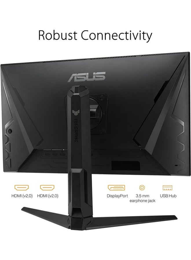 أسوس شاشة ألعاب TUF Gaming VG27AQML1A مقاس 27 بوصة QHD IPS، 260 هرتز OC / 1 مللي ثانية، ELMB Sync &amp; Freesync Premium، DisplayHDR 400، 100% sRGB، 2Wx2 مكبرات صوت، DP / HDMI / USB 3.2 / PC Audio، أسود 90LM05Z0-B07370 أسود  - Image 4