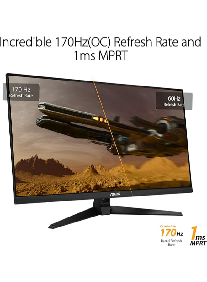 أسوس شاشة TUF Gaming 31.5 بوصة 1440 بكسل HDR (VG32AQA1A) - QHD (2560 × 1440)، 144 هرتز، 1 مللي ثانية، طمس حركة منخفض للغاية، FreeSync Premium، DisplayPort، HDMI، HDR-10، Shadow Boost، VESA قابل للتثبيت على الحائط باللون الأسود  - Image 3