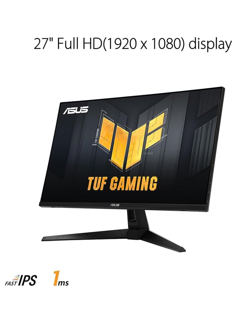ASUS TUF VG279QM1A Gaming Monitor, 27" FHD Fast IPS Display, 280Hz Refresh Rate, 1ms (GtG) Response Time, G-Sync & FreeSync Premium Technology, HDR10 Support, 16.7M Display Colors, 178° Wide Viewing Angles, ASUS Extreme Low Motion Blur (ELMB), Adjustable Height, Tilt, Swivel, VESA Mount Compatible, Blue Light Filter, Flicker-Free Technology, 90LM05X0-B01370 Black - Image 2