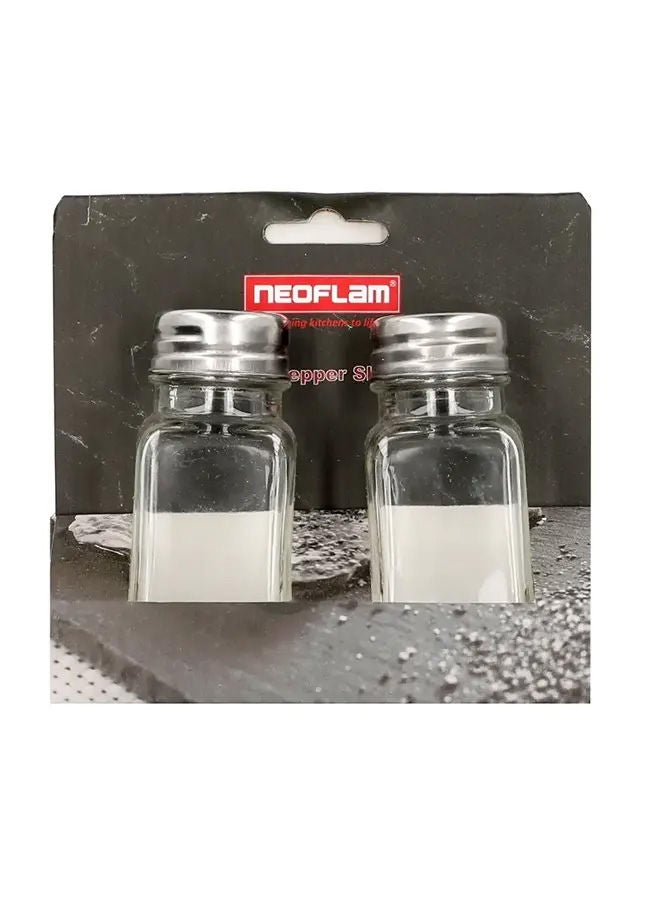 نيو فلام مجموعة زجاجية من الملح والفلفل الشفاف