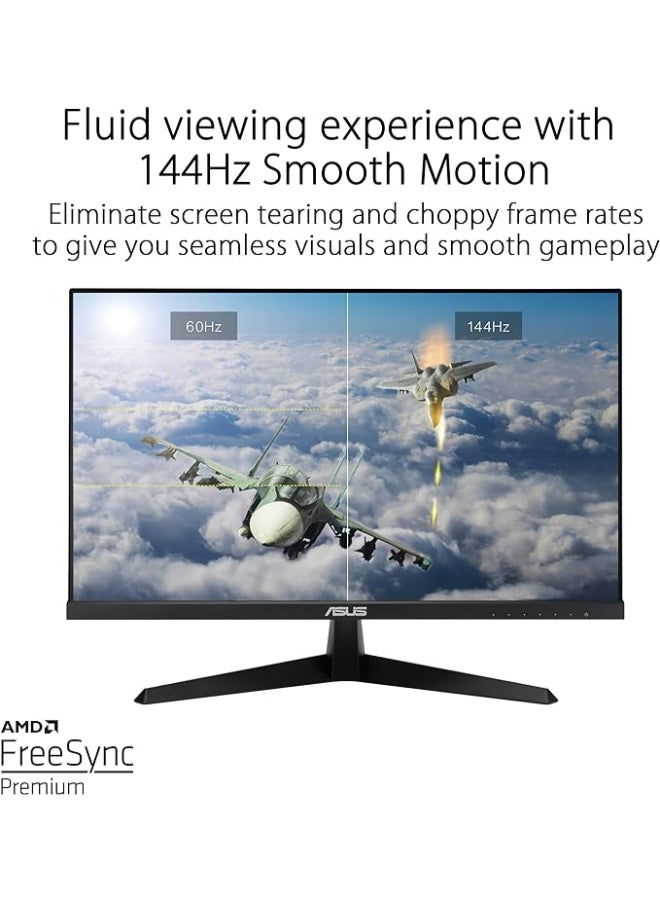 ASUS 23.8 inch Gaming Monitor,FHD (1920 x 1080), IPS, 144Hz, IPS, 1ms (MPRT), FreeSync Premium, Eye Care Plus technology, Antibacterial Treatment, VY249HGE Black  - Image 2