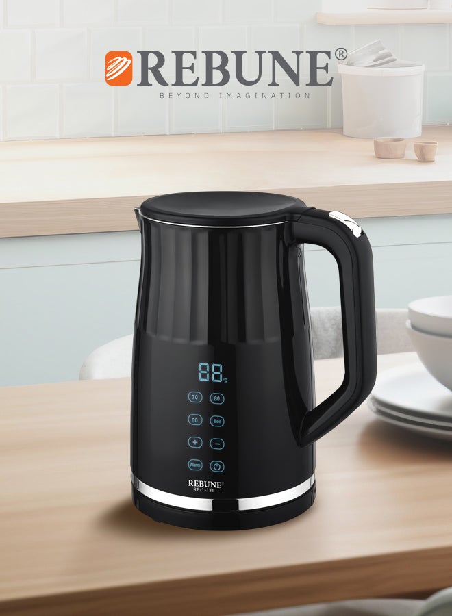 ريبون غلاية فولاذية مع نظام حماية من الغليان الجاف سعة 1.7 لتر وقوة 2200 وات RE-1-131 أسود - Image 4