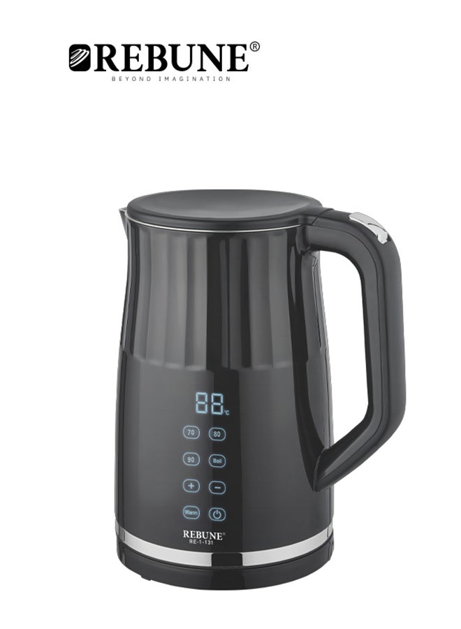 ريبون غلاية فولاذية مع نظام حماية من الغليان الجاف سعة 1.7 لتر وقوة 2200 وات RE-1-131 أسود - Image 2