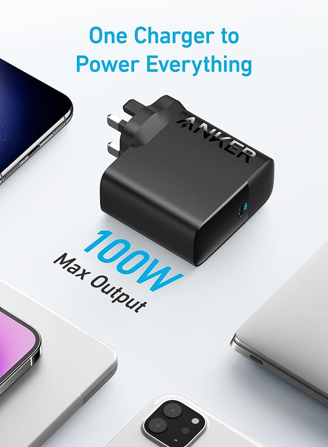 Anker - Mac Book Pro Charger, 100W USB C Charger, Compact and Foldable Fast Charger for MacBook Pro,MacBook Air,iPhone,Samsung S25/S24,iPad Pro,and All USB C Devices,5 ft USB C to USB C Cable Included Black - Image 1