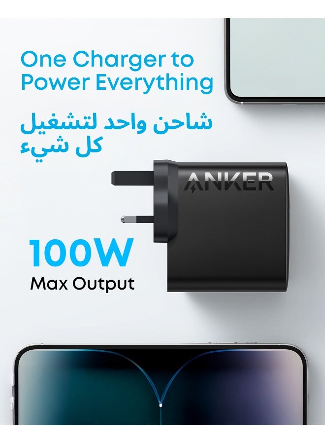 Anker Mac Book Pro Charger, 100W USB C Charger, Compact and Foldable Fast Charger for MacBook Pro,MacBook Air,iPhone,Samsung S25/S24,iPad Pro,and All USB C Devices,5 ft USB C to USB C Cable Included Black - Image 5