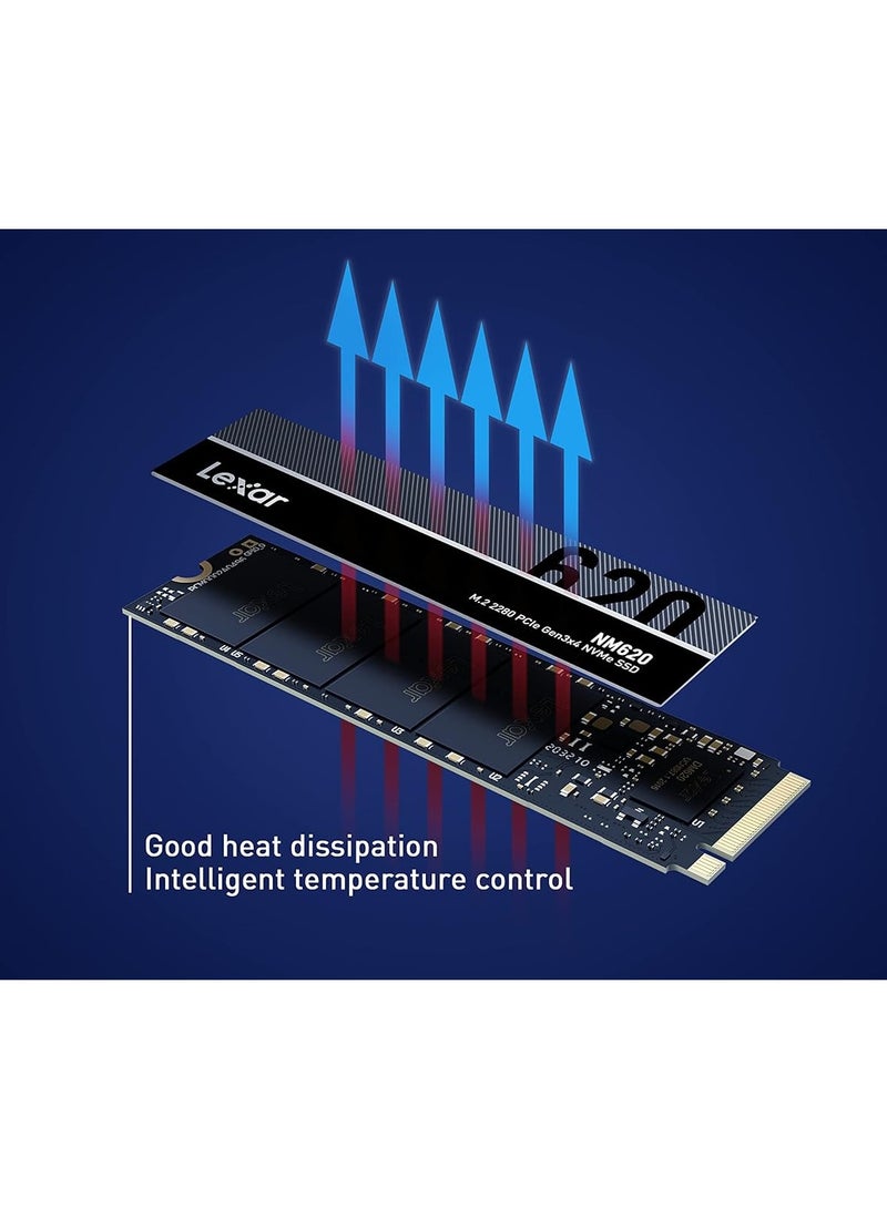 Lexar NM620 SSD, M.2 2280 PCIe Gen3x4 NVMe 1.4 Internal SSD, Up To 3500 MB/s Read, 3000 MB/s Write, For Gamers And PC Enthusiasts 1 TB  - Image 2