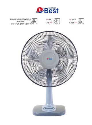 Table Fan 16 Inch With 3 Speed ​​Settings 2.5 kg 60 W BTF-016 Grey - pnsku/N70030979V/45/_/1717336683/22ee1699-b254-40d9-8638-cbacab75f7cd