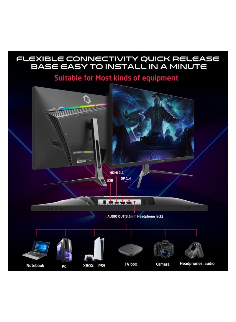 GameOn - 27-Inch QHD, 240Hz, MPRT 0.5ms, HDMI 2.1, Fast IPS Gaming Monitor (Support PS5) GOES27QHD240IPS Black - Image 1