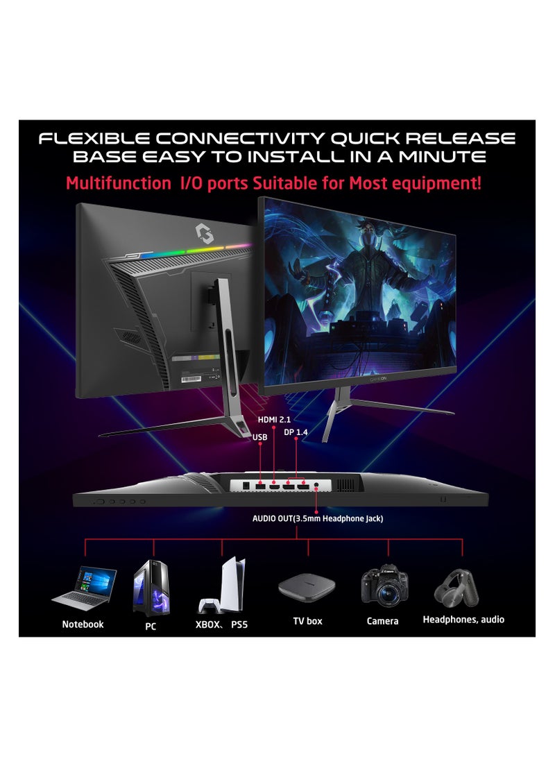 GameOn - 27-Inch QHD, 240Hz, MPRT 0.5ms, HDMI 2.1, Fast IPS Gaming Monitor (Support PS5) GOES27QHD240IPS Black - Image 1