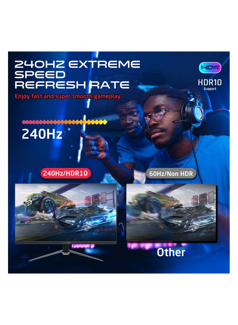 GameOn - 27-Inch QHD, 240Hz, MPRT 0.5ms, HDMI 2.1, Fast IPS Gaming Monitor (Support PS5) GOES27QHD240IPS Black - Image 1