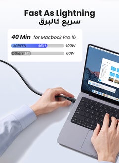 Ugreen 100W USB C Cable 1.5M USB Type C Charging Cable PVC PD Fast Charge Type C Cable For iPhone 16 15 Series MacBook Air Pro iPad Pro Air Mini Samsung Galaxy S24 S23 Ultra Xiaomi Honor Huawei PS5 Laptop Black  - Image 3